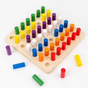 أطفال مونتيسوري الحسية وسائل تعليمية اسطوانة سلم ألعاب خشبية تعليمية للأطفال Montessori Sensory Toys for Children Cylinder Ladder Educational Wooden Toys for Kids