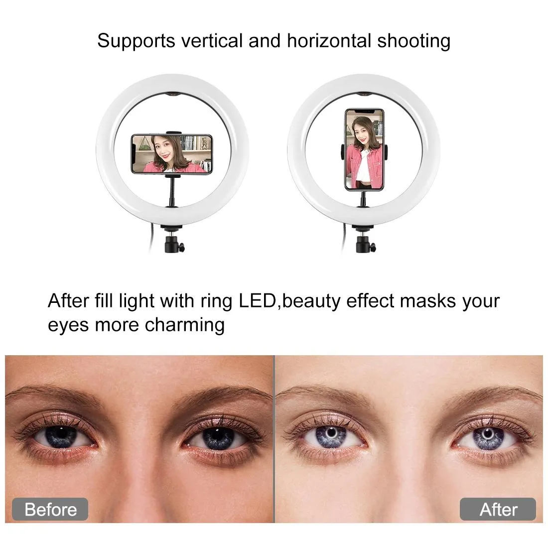 10.2 Marquee Led Beauty Light with Tripod and Remote - Dual-colour Ring Light for Vlogging and Photography
