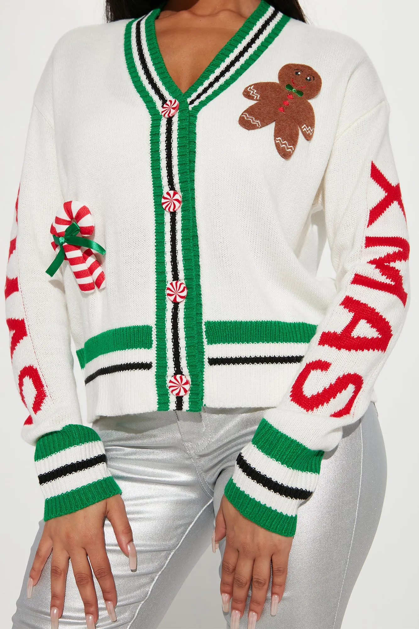 Be My Gingerbread Man Cardigan - Cream/combo
