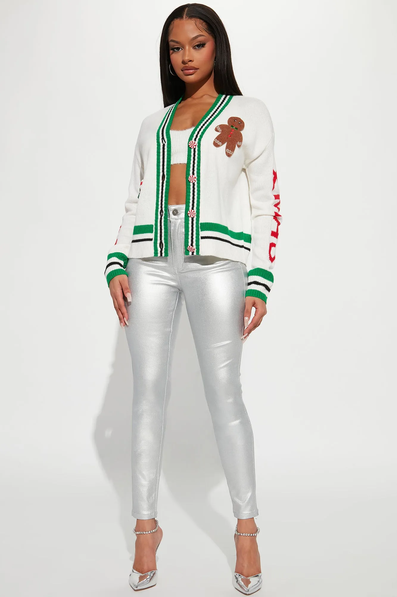 Be My Gingerbread Man Cardigan - Cream/combo