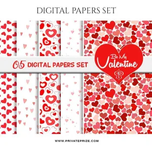 Be My Valentine's - Paper Texture Digital Paper Pack