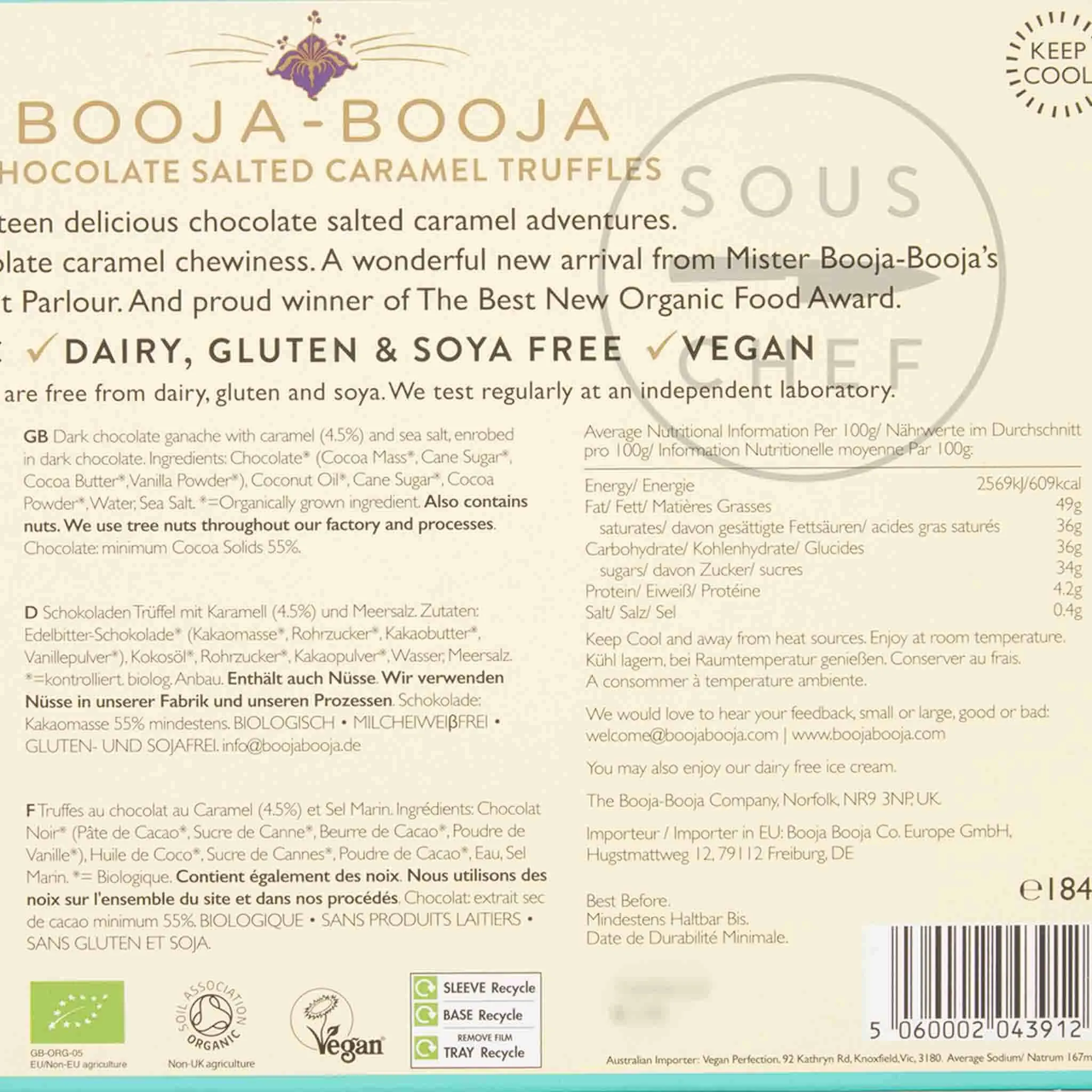 Booja Booja Chocolate Salted Caramel Truffles, 184g
