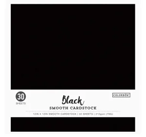 CARDSTOCK BLACK 12x12 30PK