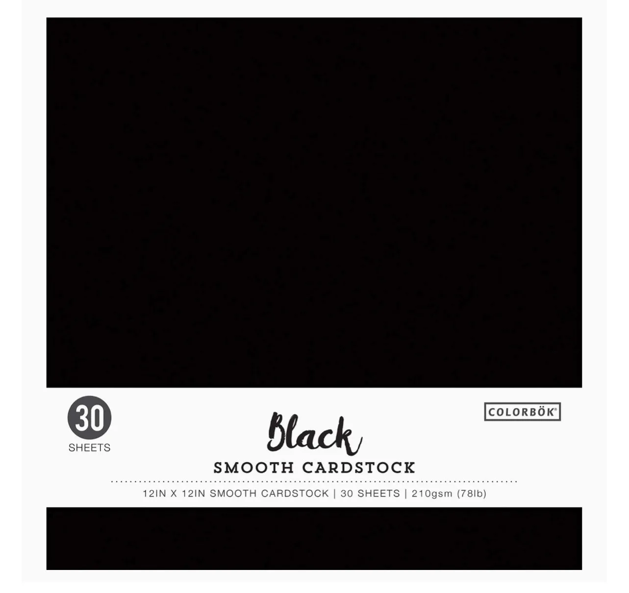 CARDSTOCK BLACK 12x12 30PK