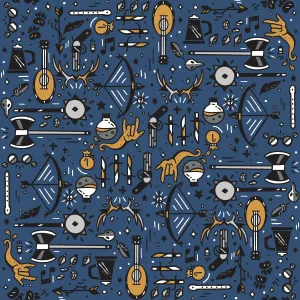 Critical Role Wrapping Paper 4 Pack: Blue & Gold