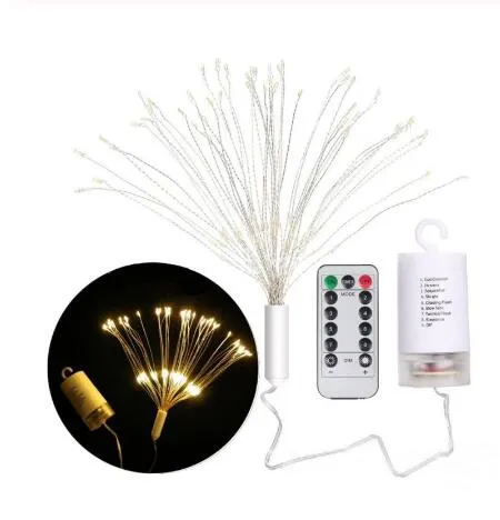 Festival Hanging Starburst String Lights 100-200 Leds DIY firework Copper Fairy Garland christmas lights outdoor Twinkle Light