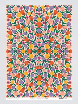 Floral Reflection Wrapping Paper