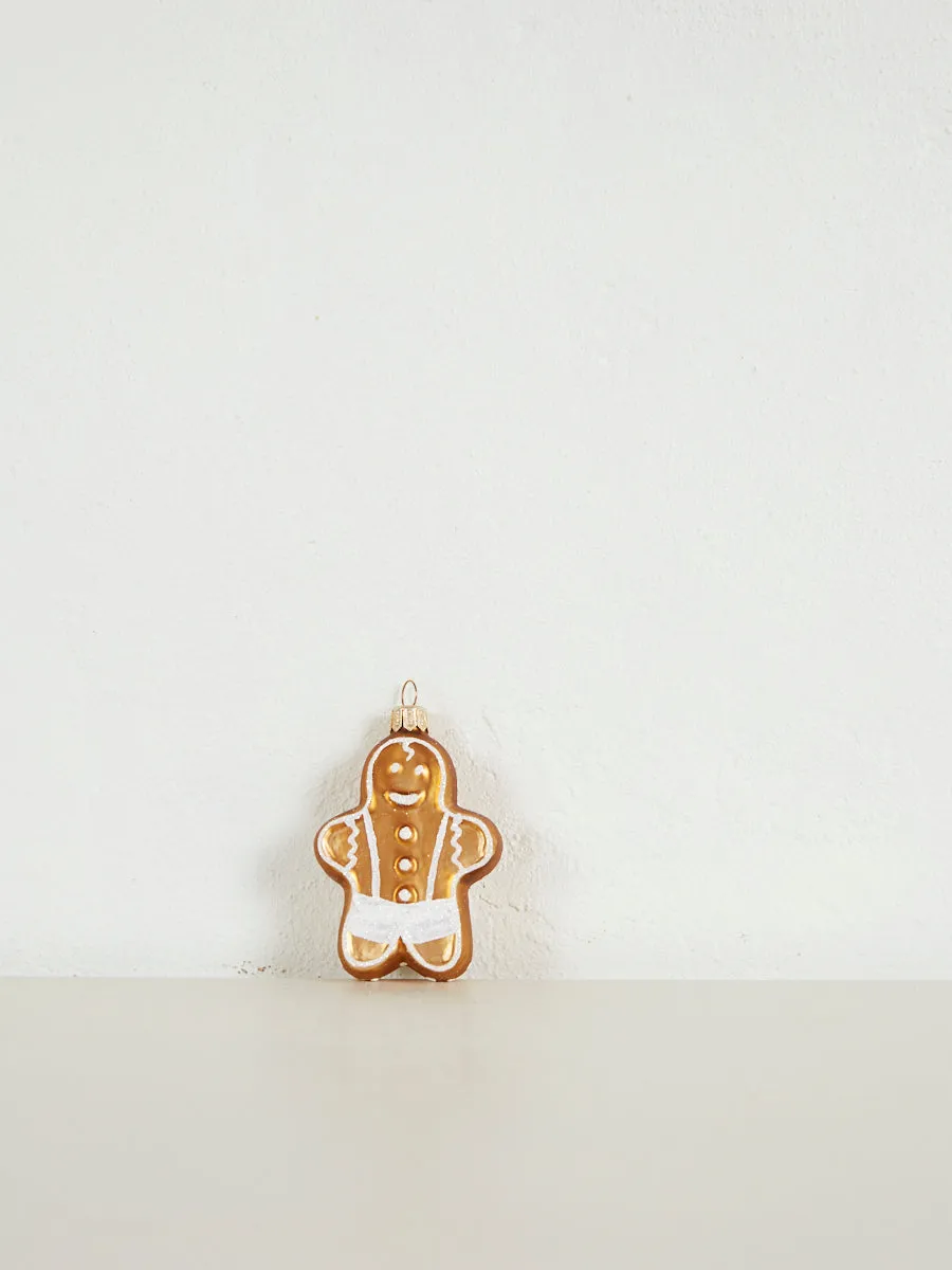 Gingerbread Man with White Piping - Hanging Decoration