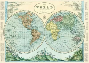  Hemispheres Map  Poster