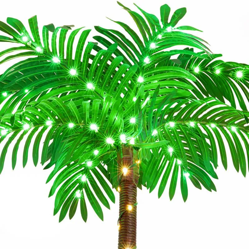 Outdoor Patio, Glowing Palm Tree, 7Ft Palm Tree Outdoor Decoration Solar Decorative Lights, Festive Atmosphere Home Party Wedding Lights, Sweet Furniture Decorative Lights, Super Bowl Party, Romantic Valentine'S Day Decoration