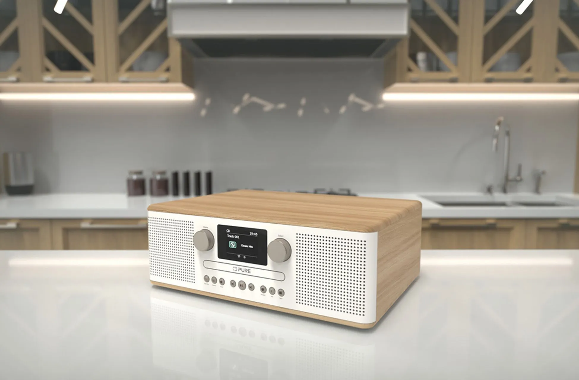 Pure Classic C-D6 DAB  FM Radio with Bluetooth CD Player Cotton White