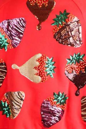 Queen Of Sparkles Red Chocolate Covered Strawberries Sweatshirt