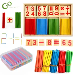 Wood Educational Number Math Calculate Game Toy. Mathematics Puzzle Toy. Early Learning Counting Sticks for Children.